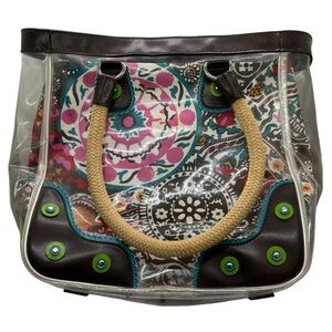 Kate Landry Plastic Retro Paisley Tote Bag